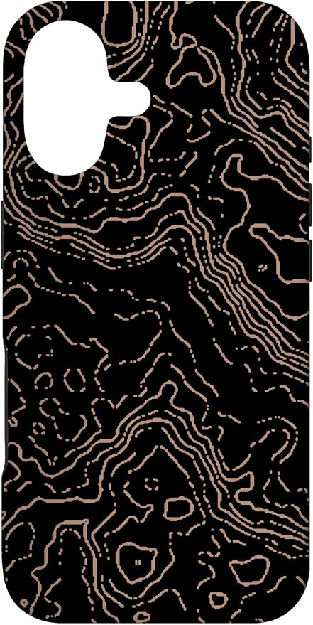 Topography Black & Brown Abstract Pattern Topographic Map Case by Unknown