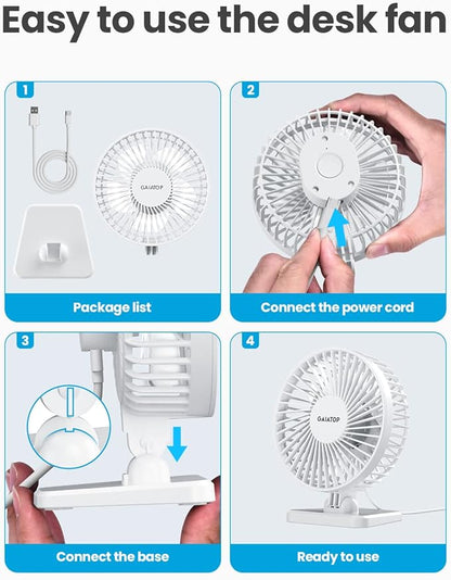 Gaiatop USB Desk Fan, Small But Powerful, Personal Portable Quiet 3 Speeds - Image 4