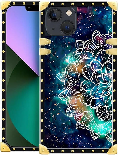 Compatible with iPhone 13 Case, Starry Sky Colourful Mandala Luxury Golden by Unknown