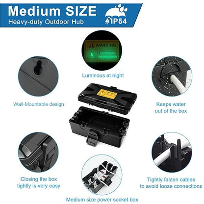 NineLeaf Outdoor Electrical Box Waterproof, Medium Weatherproof Electrical Box - Image 3