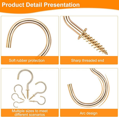 Cup Screw Hooks, 100 Pack 1 inch Metal Screw in Ceiling Plant Hanger Wind - Image 4