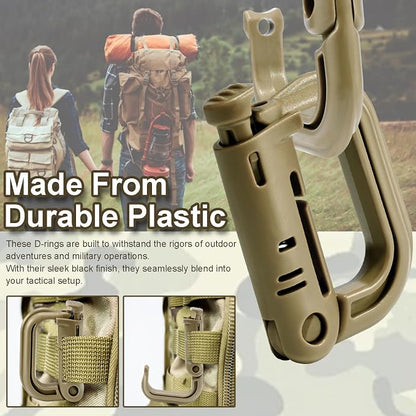 6 Pack 2.12“ Tactical Locking D Ring Plastic Carabiner Backapck Molle Hook Clip - Image 4