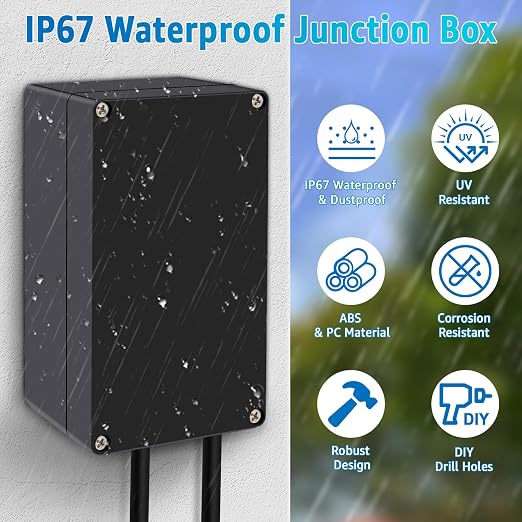 Project Box Junction Box IP67 Waterproof, Nineleaf ABS Plastic Junction Box - Image 3