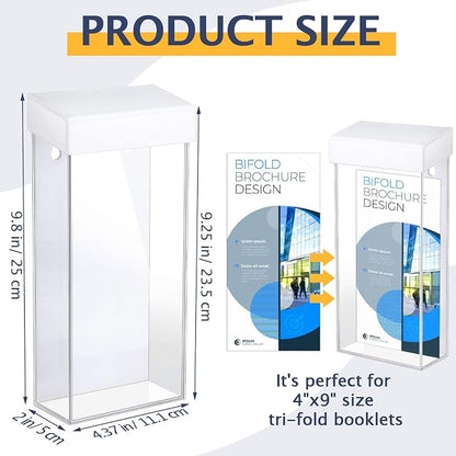 Remerry 2 Pieces Acrylic Outdoor Brochure Holder 4 x 9 Inch Waterproof Wall - Image 2
