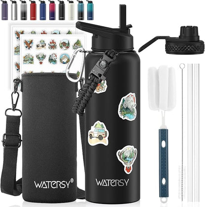40oz Insulated Water Bottle, BPA Free&Leak Proof, Stainless Steel Water Flask by Watersy