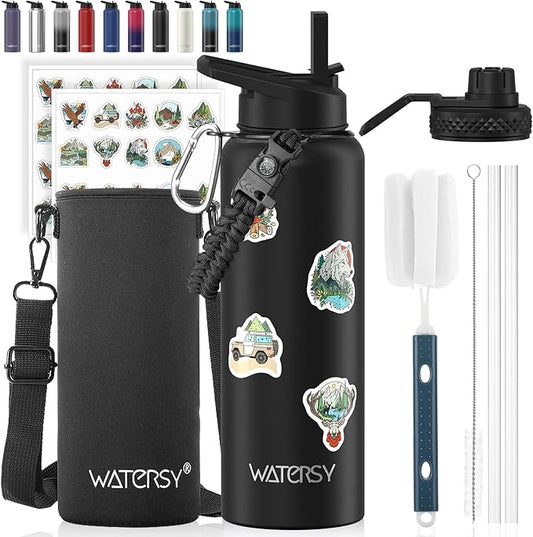 40oz Insulated Water Bottle, BPA Free&Leak Proof, Stainless Steel Water Flask by Watersy