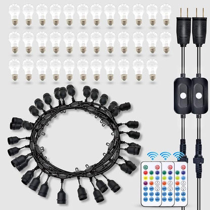 96FT Solar Outdoor String Lights, 30 Shatterproof Edison Bulbs, Dimmable Color - Image 7