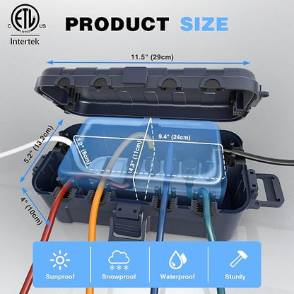 Flemoon Outdoor Electrical Box Waterproof, Medium Weatherproof Electrical Box - Image 3