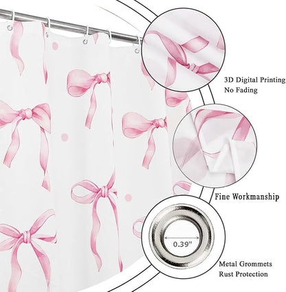 Pink Bow Shower Curtain - Image 5
