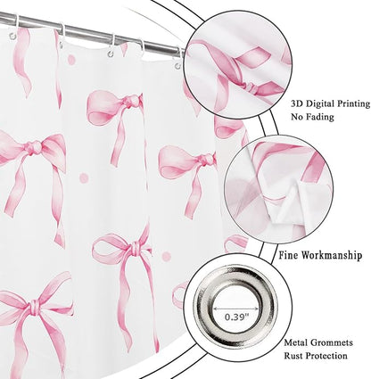 Pink Bow Shower Curtain - Image 5