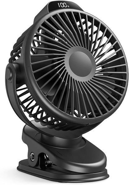 Koonie Portable Clip On Fan, Small Rechargeable Battery Operated, 3 Speed Mini by Koonie