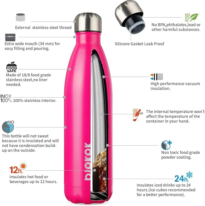 BJPKPK 25oz Insulated Stainless Steel Water Bottles, Sports Water Bottles Keep - Image 3
