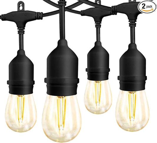 Banord Outdoor String Lights Commercial Grade 96ft Waterproof by Banord