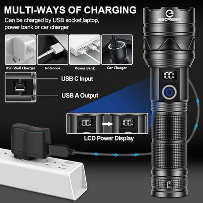 Rechargeable Flashlights 100000 High Lumens, Long Range 5000ft, Super Bright - Image 6