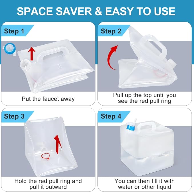 2 Pack Collapsible Water Container - Image 5