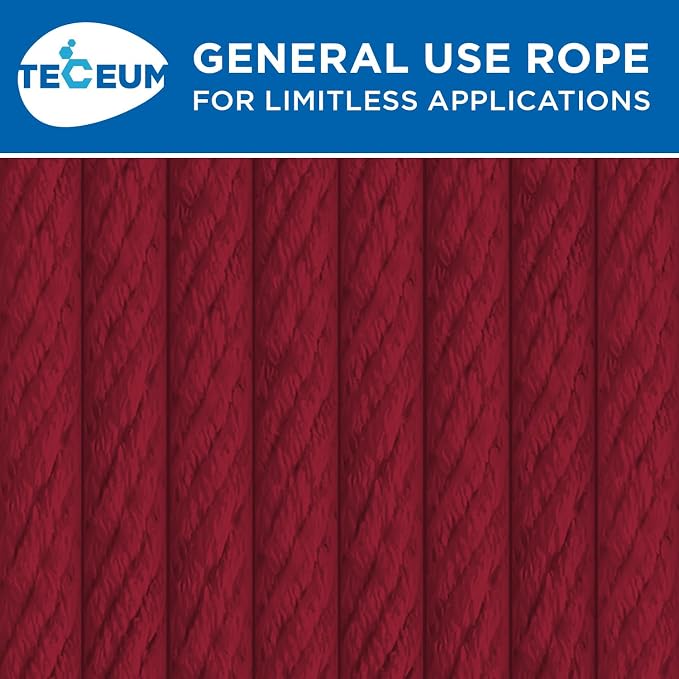 TECEUM Cotton Rope 3/16” – 50 FT – Strong All-Purpose Braided Rope – Natural - Image 9