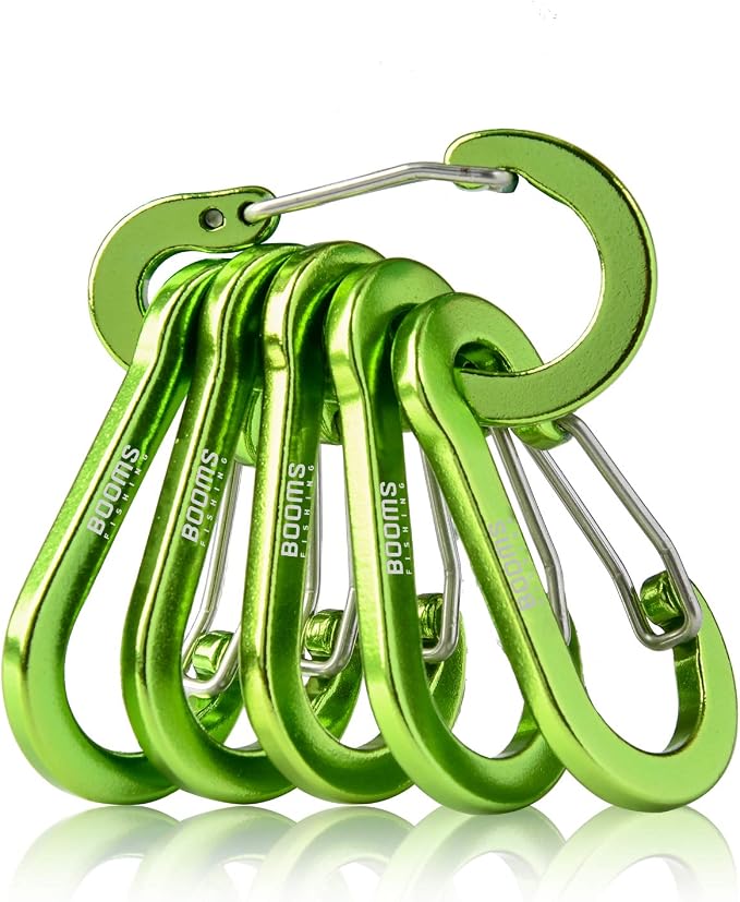 Booms Fishing CC1 Multi-Use Carabiner Clip, 6 Pack Small Caribeener Clips by BoomsFishing