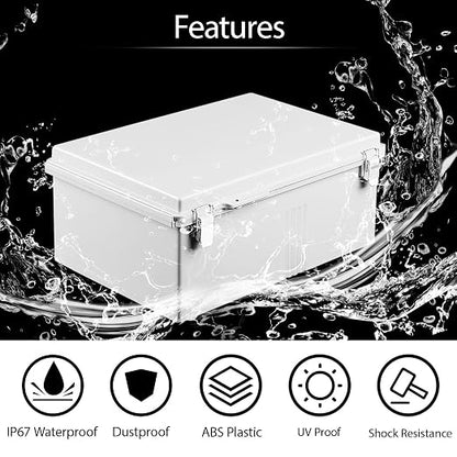 LeMotech Electrical Box, IP67 Waterproof Hinged Cover Stainless Steel Latch - Image 3