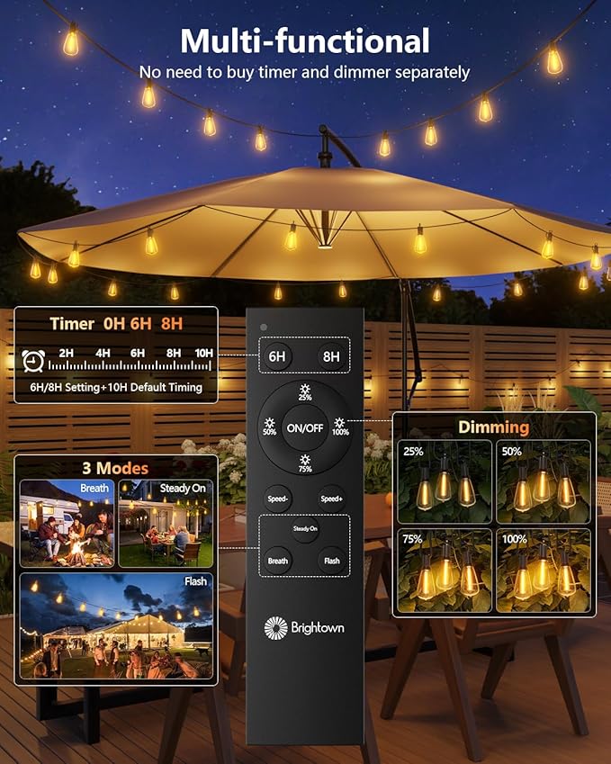Brightown 100FT Solar String Lights Outdoor Waterproof - Image 5