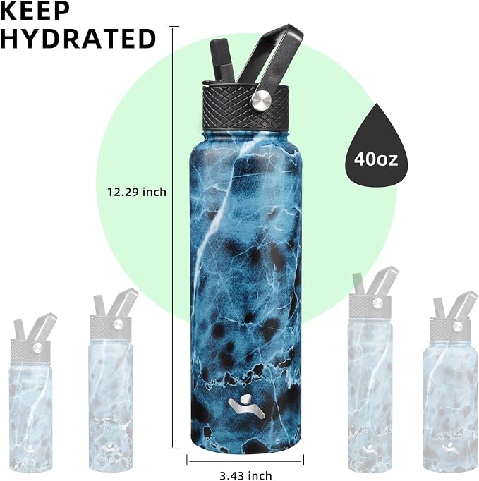 Konokyo 40oz Insulated Water Bottle Stainless Steel Sport Bottles - Image 5