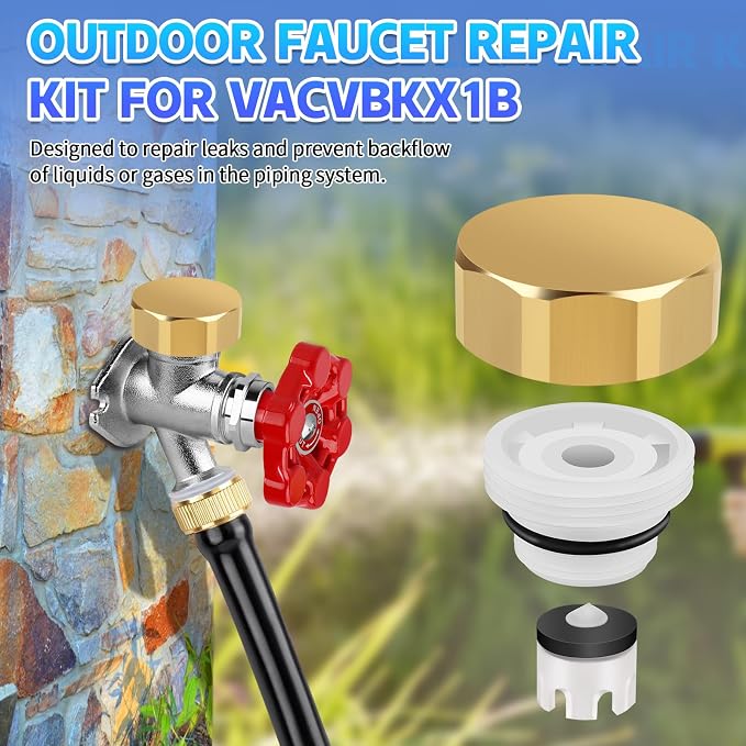 Boltigen 2 Sets Outdoor Faucet Repair Kit, Brass Vacuum Breaker Outside Faucet - Image 7