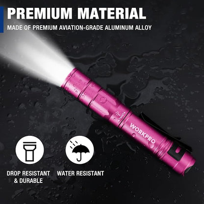 WORKPRO Rechargeable Pen Light, Mini Flashlight, 2 Pack Ultra-Compact EDC - Image 6