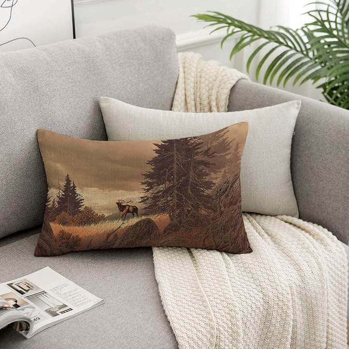 TKS MITLAN Brown Deer Pillow Cover 12x20 inch Elk in The Rocky Mountains Rocks - Image 7