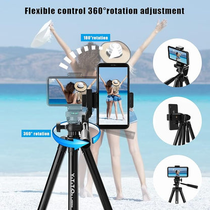 50" Aluminum Phone & Camera Tripod, Extendable Cell Phone Tripod Stand - Image 5