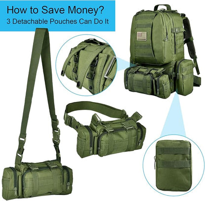 CVLIFE Tactical Backpack Military Army Rucksack 60L Large Assault Pack - Image 3