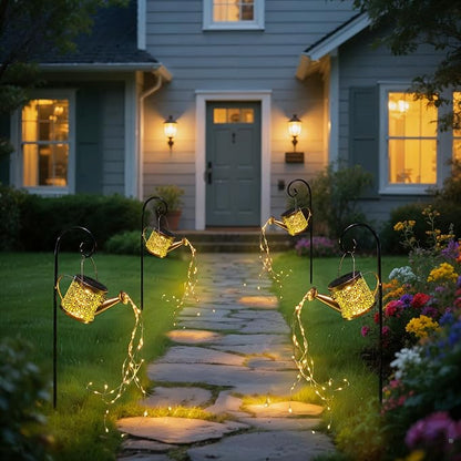 X-PREK Solar Garden Lights Outdoor Lanterns Decoration, Metal Solar Watering - Image 7