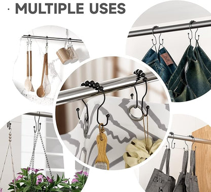 Bathway Shower Curtain Hooks Shower Curtain Rings Black Shower Curtain Hooks - Image 6