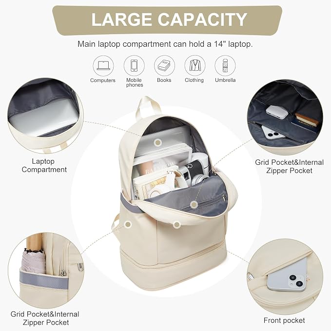 coofay Gym Backpack For Women Men Dance Sports Backpack - Image 4