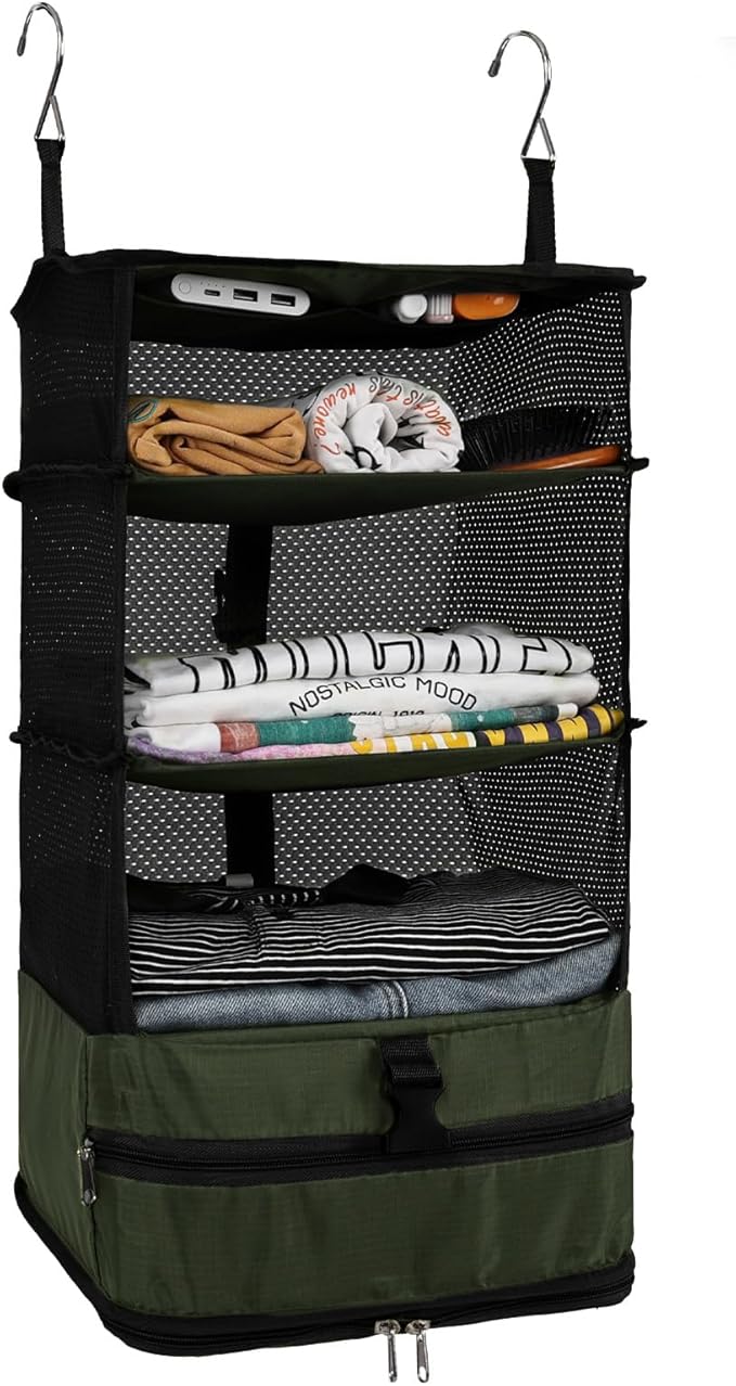Surblue Hanging Closet Storage Bag Collapsible 3-Shelf Washable Oxford Fabric by SURBLUE