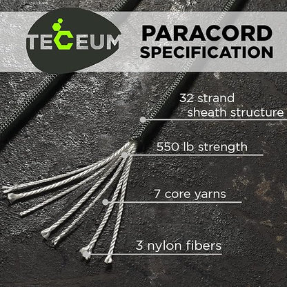 TECEUM 5/32" Paracord Rope 1000 – 1000ft / 200ft / 100ft / 50ft – Tactical - Image 2