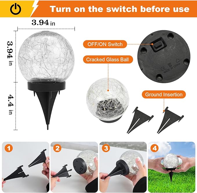 MLKNK Solar Globe Lights Outdoor Waterproof-Solar Balls-Solar Garden Lights-Orbs - Image 4
