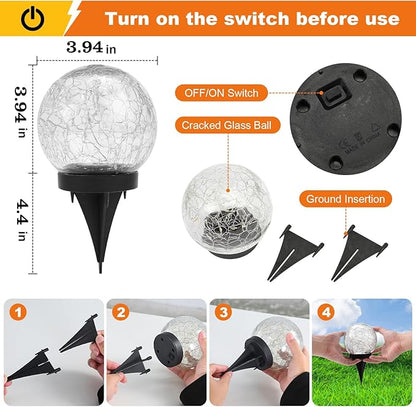 MLKNK Solar Globe Lights Outdoor Waterproof-Solar Balls-Solar Garden Lights-Orbs - Image 4