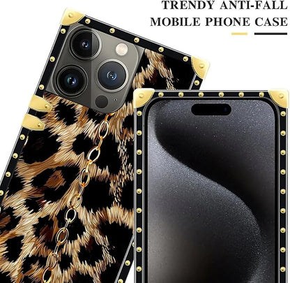 Compatible with iPhone 16 Pro Case, Seamless Gold Chain Leopard Luxury Golden - Image 4
