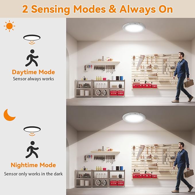 KYEKIO Rechargeable Ceiling Light 2Pack, 3 Color Magnetic Shower Lights - Image 5