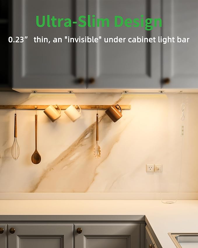 Under Cabinet Lighting Plug-in, Dimmable Under Counter Lights - Image 2
