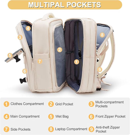 Expandable Travel Backpack For Women Men Airline Approved Personal Item - Image 3