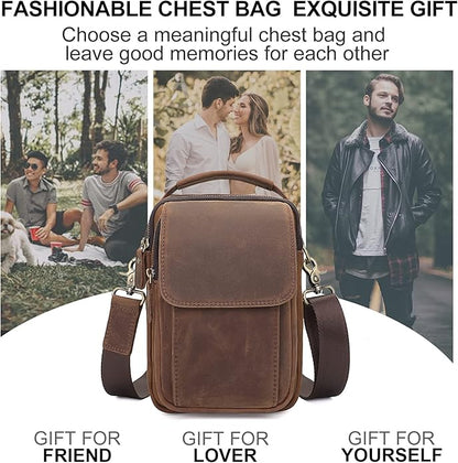 Augus Leather Small Messenger Bag - Image 6