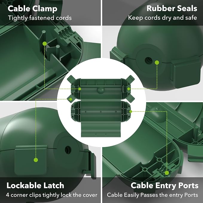 BN-LINK Outdoor Extension Cord Safety Cover, Weather Resistant Seal Housing - Image 4