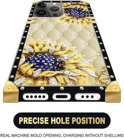 Compatible with iPhone 16 Pro Max Case, Sunflower Diamonds Leather Luxury - Image 5