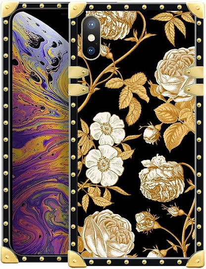Compatible with iPhone Xs Max Case, Blooming Rose Golden Flower Luxury Golden by Unknown