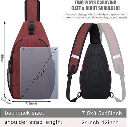 Pritent Crossbody Bags for Women Men Trendy Sling Bag Backpack Casual Chest Bag - Image 2