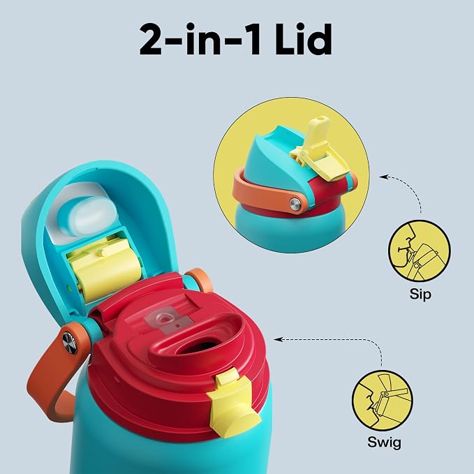 Insulated Water Bottle with Straw - Image 3