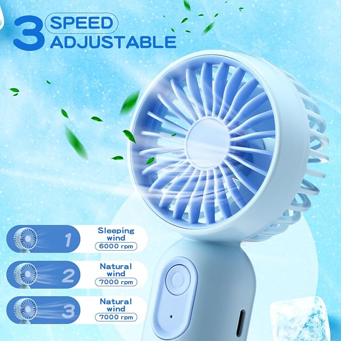 Rossesay 6 Pcs Mini Portable Fan Bulk Cute Handheld Lightweight Small Little - Image 3