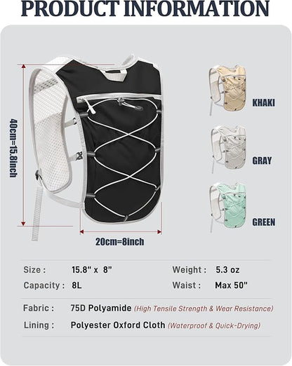 Small Lightweight Hiking Backpack, 3D Breathable Mesh Backpack - Image 8