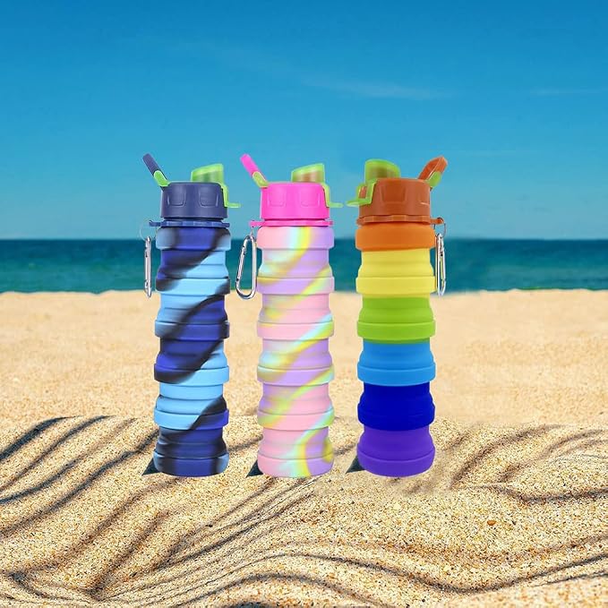 Collapsible Water Bottles 3 Pack Expandable Water Bottle 500ml - Image 7