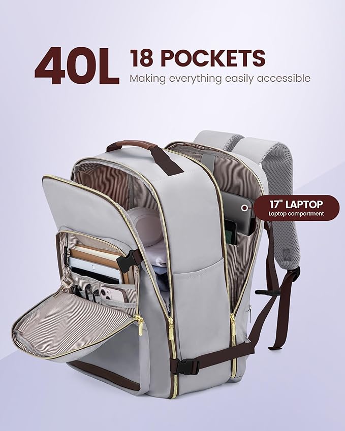 LOVEVOOK Travel Backpack for Women & Men 40L, Airline Approved Carry On - Image 3